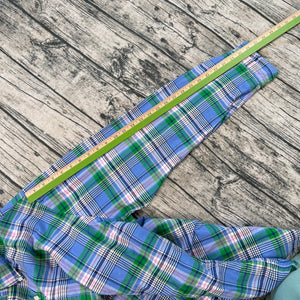 Ralph Lauren Men's Classic Fit Plaid Oxford Button Down LS Cotton Blue/Green Shirt XXL