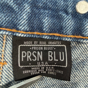Distressed Prison Blues PRSN BLU Carpenter Jeans Mens 40x30 USA Double Knee