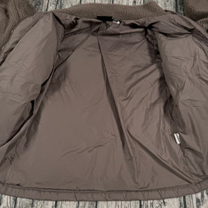 VTG Patagonia Hybrid Fleece Quilted Jacket W777S Full Zip Brown USA Made Women's S