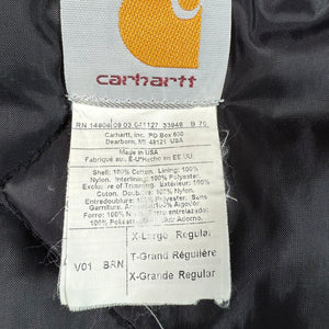 VTG Carhartt V01 BRN Canvas Vest Brown Quilted Lining Men’s XL USA Made