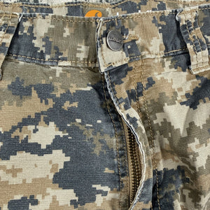 Carhartt Relaxed Fit Cargo Shorts Camo Digital Ripstop Cotton 101563 Men’s 32