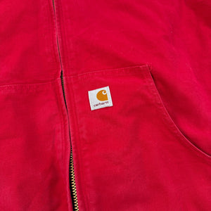 Carhartt J140 Active Jacket Quilted Flannel Lined Firm Duck Red XLT USA Made