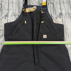 NWT Carhartt R33 BLK Yukon Arctic Insulated Bib Overalls Men’s 40x30 Black