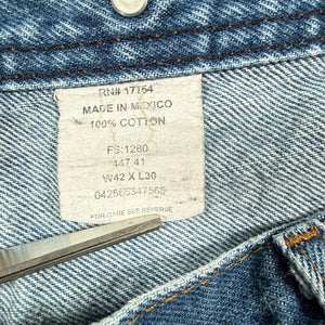 Vtg Key Work Jeans Carpenter Double Knee Denim Mens 42x30 Blue Utility Pants