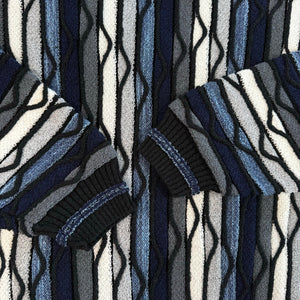 VTG Protege Sweater Mens L 3d Textured Coogi-Style Biggie Cosby Y2K 90s USA Made