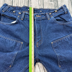 Prison Blues USA Double Knee Jeans Carpenter Suspender Buttons 40x32