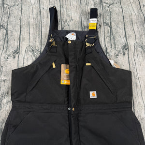 NWT Carhartt R33 BLK Yukon Arctic Insulated Bib Overalls Men’s 40x30 Black