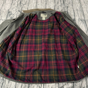 L.L. Bean Canvas Barn Chore Jacket Plaid Liner Men's XL Green