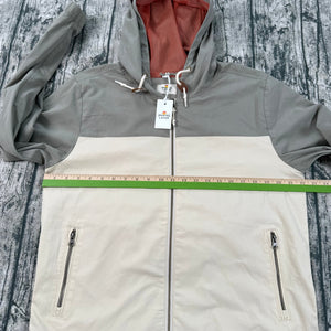 NWT Marine Layer Dawson Stretch Twill Hooded Windbreaker Vetiver Colorblock Men's M