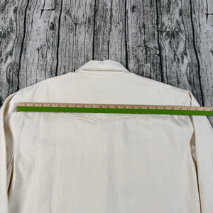 Howler Bros Dust Up Denim Western Yoke Shirt Men's XXL Ivory Cotton Snap