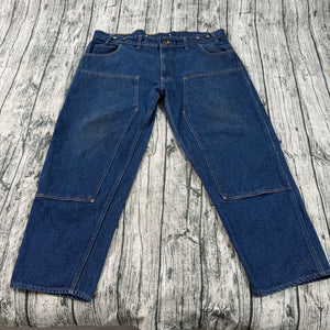 Prison Blues USA Made Double Knee Carpenter Jeans Men’s 46x30 Heavy Denim