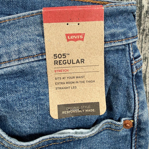 Levi’s 505 Regular Stretch Jeans Men’s 40x30 Blue Straight Leg Denim