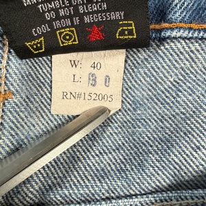 Distressed Prison Blues PRSN BLU Carpenter Jeans Mens 40x30 USA Double Knee