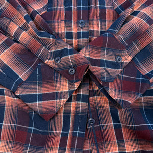 5.11 Tactical Orange Black Plaid Long Sleeve Button Up Shirt Women's XL