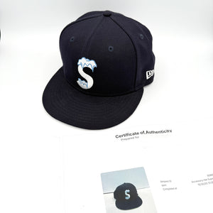 Supreme New Era 59FIFTY Navy Wool Fitted Cap Ice S Logo Size 7 3/8