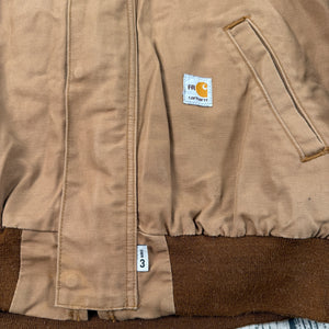 Carhartt FR WFRJ130 BRN Flame Resistant Hooded Duck Jacket Quilted Brown Size L