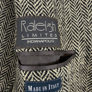 VTG Polo Ralph Lauren Tweed Jacket Wool Herringbone Sport Blazer Italy Made 42L