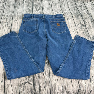 Carhartt Relaxed Fit Medium Wash Blue Jeans Mens Size 38x36 Casual Pockets