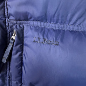L.L. Bean Down Puffer Vest Goose Down Navy Blue Men's L Zip Snap Front