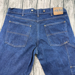 Prison Blues USA Double Knee Jeans Carpenter Suspender Buttons 40x32