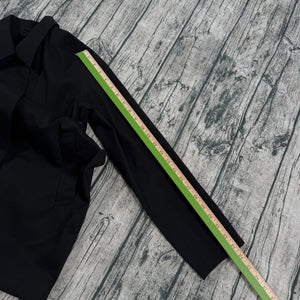 UNIQLO Black Minimalist Rain Coat Button Front Lightweight Women’s XS