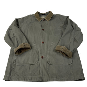 L.L. Bean Canvas Barn Chore Jacket Plaid Liner Men's XL Green
