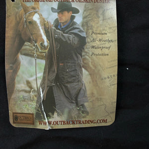 NWT Outback Trading Low Rider Oilskin Duster Full-Length Coat Brown L Waterproof