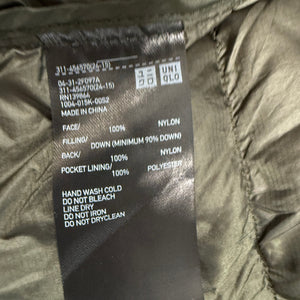 UNIQLO Ultra Light Down Puffer Packable Jacket Olive Green Black Men’s M