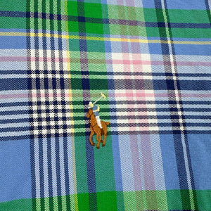 Ralph Lauren Men's Classic Fit Plaid Oxford Button Down LS Cotton Blue/Green Shirt XXL