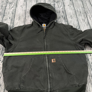 VTG Carhartt J25 MOS Sandstone Duck Active Jacket Hooded Workwear Men's 2XL Regular