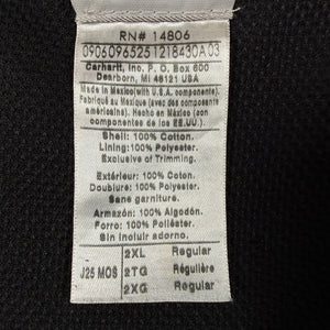 VTG Carhartt J25 MOS Sandstone Duck Active Jacket Hooded Workwear Men's 2XL Regular