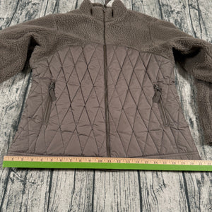 VTG Patagonia Hybrid Fleece Quilted Jacket W777S Full Zip Brown USA Made Women's S
