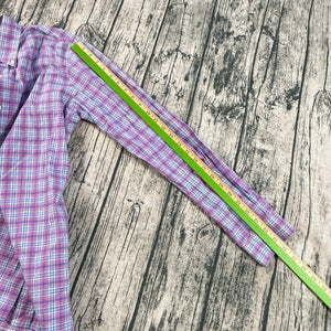 Ralph Lauren Slim Fit Plaid Button Down Shirt Mens Medium Cotton Stretch