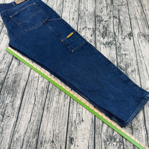 Prison Blues USA Made Carpenter Jeans Men’s 44x32 Heavy Denim Suspender Buttons