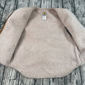 Vtg Carhartt Men's L Sherpa-Lined Vest V03 BRN USA Made