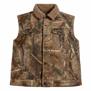 Levi’s Signature Camo Sherpa Lined Hunting Vest Button Front Men's 2XL
