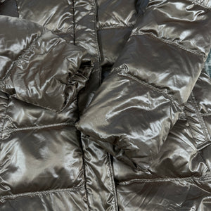 UNIQLO Brown Down Puffer Jacket Faux Fur Hood Women’s Size M Long Quilted Coat