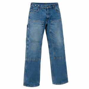 Distressed Prison Blues PRSN BLU Carpenter Jeans Mens 40x30 USA Double Knee