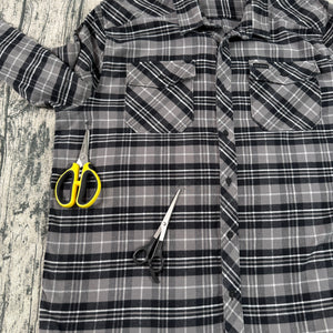 KUIU Flannel Shirt Jacket Gray Plaid Men's XXL Button Front