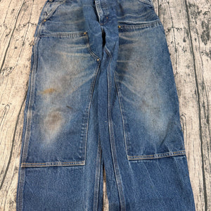 Carhartt B07 DNM Carpenter Jeans Mens 38x30 Dirt Stains Dungaree Fit Double Knee