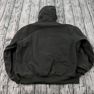 VTG Carhartt J25 MOS Sandstone Duck Active Jacket Hooded Workwear Men's 2XL Regular