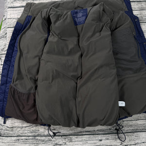 L.L. Bean Down Puffer Vest Goose Down Navy Blue Men's L Zip Snap Front