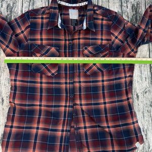 5.11 Tactical Orange Black Plaid Long Sleeve Button Up Shirt Women's XL
