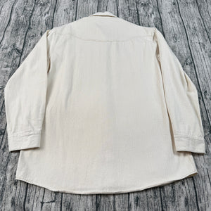 Howler Bros Dust Up Denim Western Yoke Shirt Men's XXL Ivory Cotton Snap