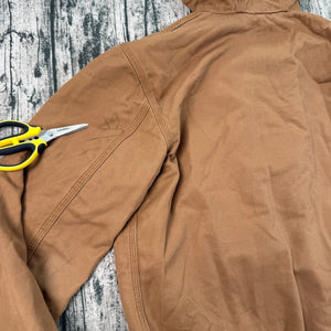 Carhartt FR WFRJ130 BRN Flame Resistant Hooded Duck Jacket Quilted Brown Size L