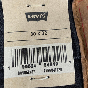 Levi's 505 Regular Jeans Black Stretch Straight Leg Men's 30x32 NWT
