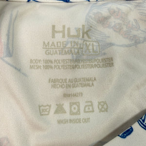 Huk Performance Fishing Long Sleeve Shirt XL White All Around Print