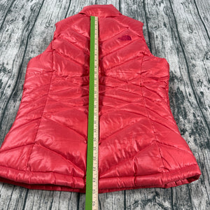 The North Face 550 Goose Down Puffer Vest Women’s M Red Quilted Jacket Insulated