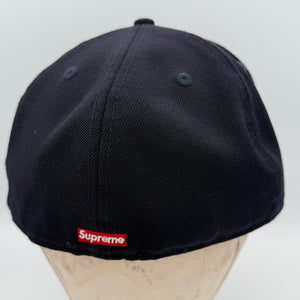 Supreme New Era 59FIFTY Navy Wool Fitted Cap Ice S Logo Size 7 3/8