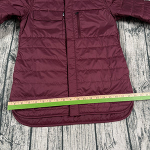The North Face Quilted Insulated Shirt Jacket Burgundy Snap Front Women's S
